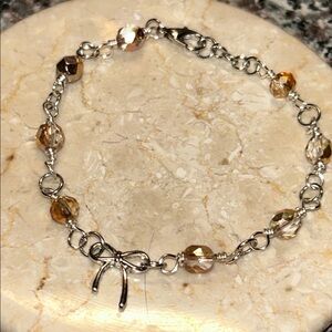 Chic Silver Bracelet with Gold Accents
